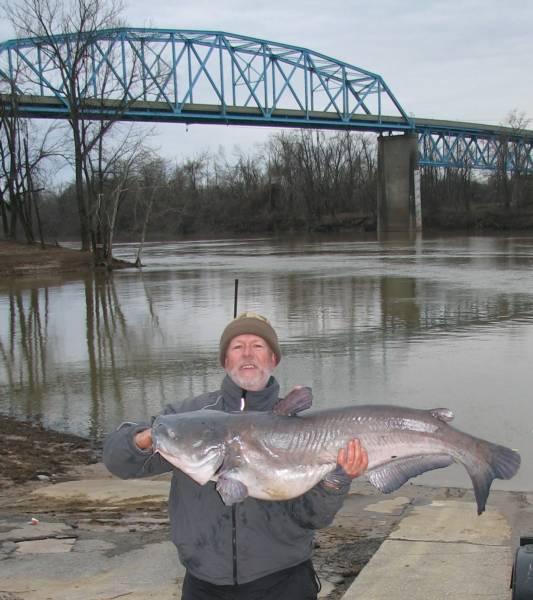 45 lb blue catfish caught by Danny Trunnel 2-17-09